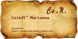 Csikó Marianna névjegykártya